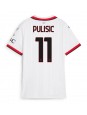 Billige AC Milan Christian Pulisic #11 Bortedrakt Dame 2024-25 Kortermet